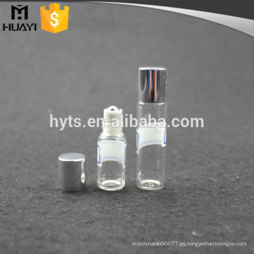 rollo en botella de perfume de vidrio 3 ml para aceites esenciales con tapa de aluminio